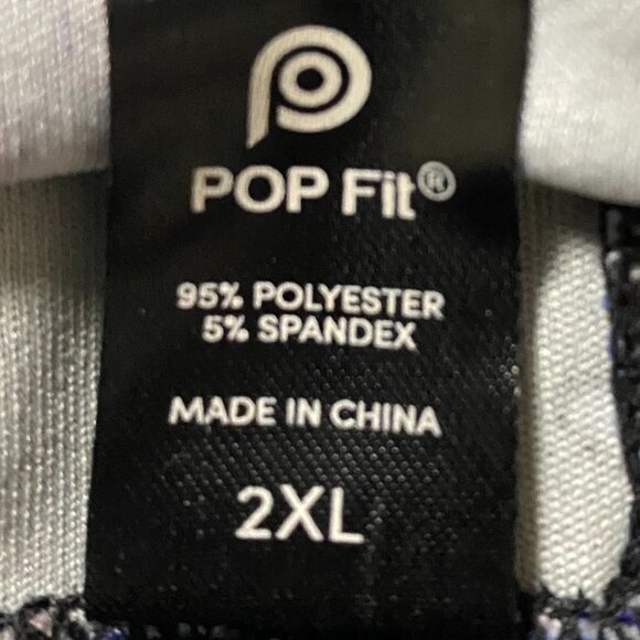 Pop Fit black, violet & blue leggings, size 2XL - Picture 7 of 8